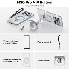 DOOGEE M30 PRO 4G LTE Smartphone Android 16 TWS Earbuds Dual Screen NFC 64+256GB