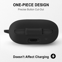 Geiomoo Black Silicone Cover for Anker Soundcore Space A40 Headphones with Carab