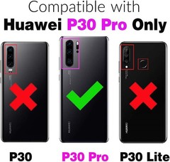 Phone Case for Huawei P30 Pro with Tempered Glass Screen Protector Cover Black