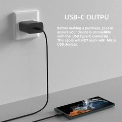 45W Super Fast Wall Charger Adapter & 6FT Cable For Samsung Galaxy S23 S22 S21