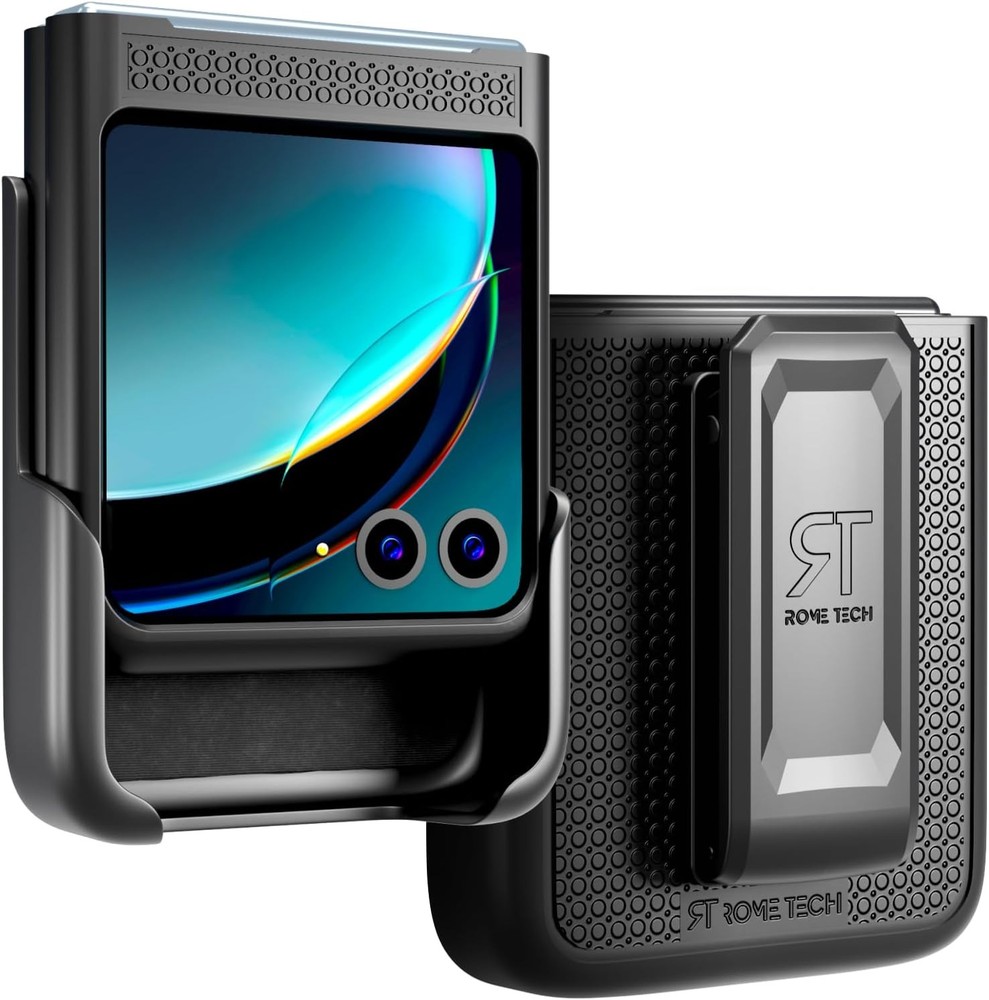 Designed for Motorola Razr+ (2023) Case with Belt Clip Holster – Black Dots