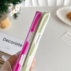Cute Striped Soft TPU Slim Shockproof Phone Cover for iPhone 17 Pro, Pink, Women