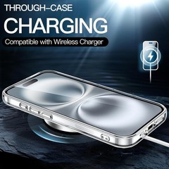 Case for iPhone 16 6.1-Inch, Non-Yellowing Shockproof Phone Bumper Cover, Clear