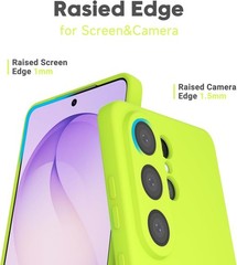 Samsung Galaxy S26 Ultra Phone Case Silicone, Fluorescent Neon Lime Green Matte