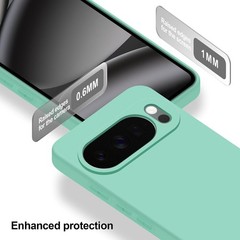 Mint Green Soft Silicone Slim Shockproof Case for Google Pixel 10 Pro XL, Cover