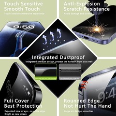 2PCS Matte Privacy Anti-Spy Screen Protector for iPhone X/XS/11 Pro 5.8 Inch Ful