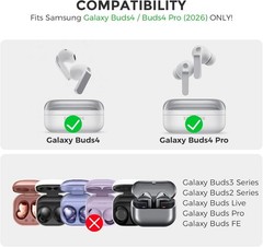 Shockproof Silicone Case Cover for Samsung Galaxy Buds4 & Buds4 Pro (2026)