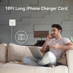 20W USB-C Fast Charger Block for iPhone 17/17 Pro Max 10FT Cable