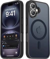 iPhone 16 Plus Case, Magnetic Phone Cover, Military Grade Protection, Black