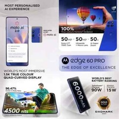 MOTOROLA Moto Edge 60 Pro 5G-Factory Unlocked Dual SIM-8GB 256GB-Dazzling Blue
