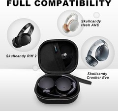 Black Hard Case for Skullcandy Hesh ANC, Crusher Evo, Riff 2, 540 Active Headpho