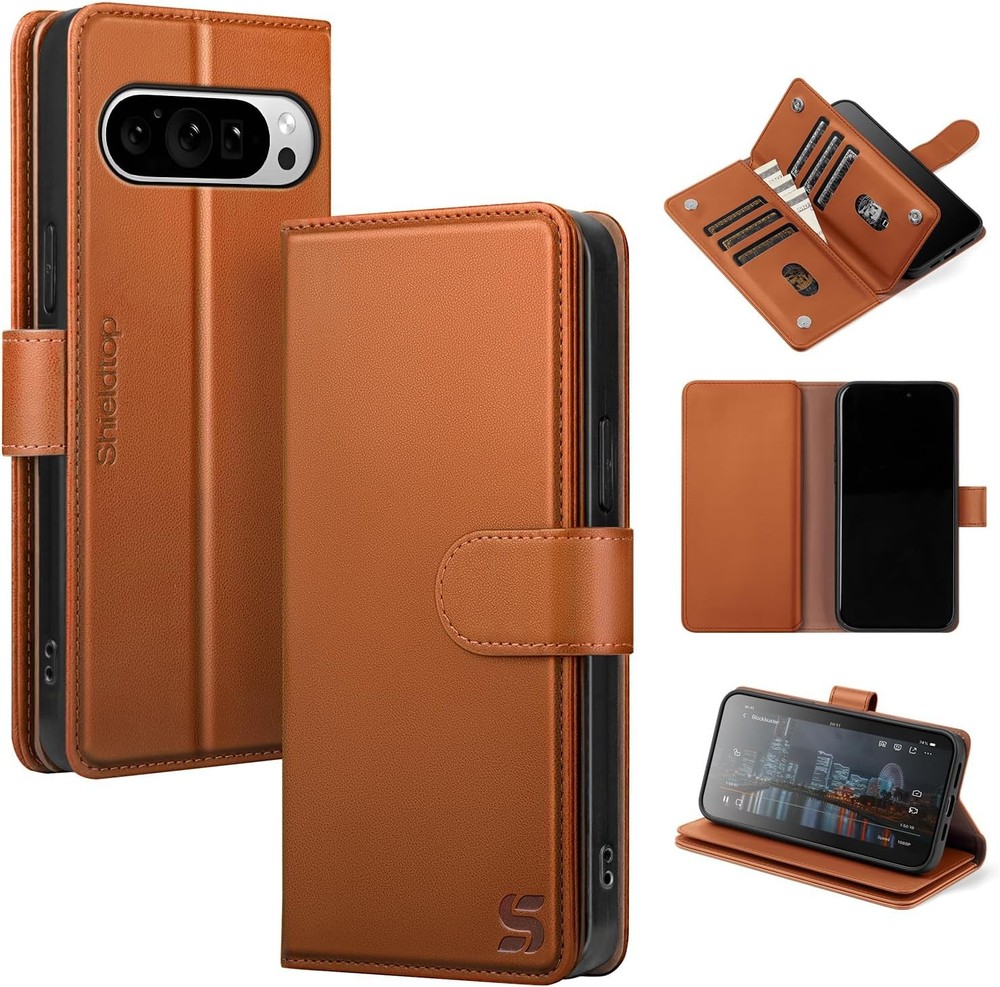 Wallet Case & Card Holder for Google Pixel 10 Pro 6.3 Inch RFID Blocking Light B