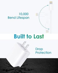 20W PD Wall Charger Adapter 3FT USB-C Charging Cable For iPhone 14 13 12 11 Pro