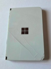 White Microsoft Surface Duo 128GB Android Phone with EXTERNAL CRACKS & NO POWER