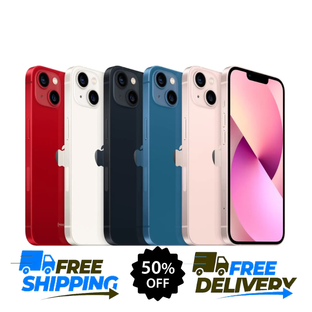 Apple iPhone 13 128GB/256GB/512GB Factory Unlocked – Black, Blue, Pink
