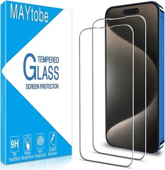 2PCS Screen Protector for iPhone 15 Pro Max 6.7 Inch Tempered Glass Case Friendl
