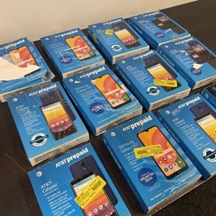 Lot Of 12 AT&T Prepaid Phones Samsung A01 Calypso Alcatel *NOT TESTED AS IS*