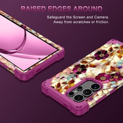Three Layer Heavy Duty Shockproof Case for Galaxy S24 Ultra, Hard Plastic Bumper