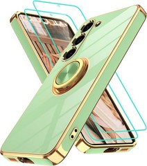 Samsung Galaxy S23 Case with 2Pcs Screen Protector, 360° Rotation Ring Holder