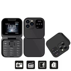 For i16Pro Mini Unlocked Flip Mobile Phone 2 SIM Card Small Display Foldable Hot