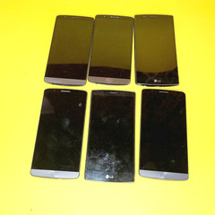 LOT OF 6x BROKEN MIXED LG G3 G4 D852 H812 32GB 5.5″ IPS ANDROID CELL PHONE PARTS