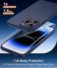for iPhone 14 Pro Max Case Solid Matte Magnetic Phone Cover 14FT Military Grade
