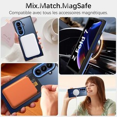 Translucent Matte Slim Shockproof Case for Samsung Galaxy Z Fold 7, Black+Blue