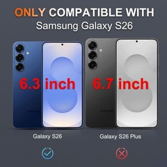For Samsung Galaxy S26 Case with Military Grade Shockproof, Camera Lens Cover