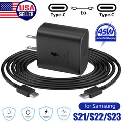 45W Type USB C Super Fast Wall Charger+Cable For Samsung Galaxy S22 S23 S21 S20