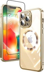 2 in 1 for iPhone 14 Case Crystal Clear, Not Yellowing, with 1X Screen Protector