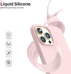 iPhone 13 Pro Max Case Liquid Silicone Soft Protective Phone Cover Light Pink