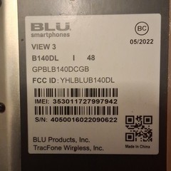 BLU View 3 B140DL 32GB Blue 6in LTE 4G TracFone Wi-Fi BT Micro USB See Photots