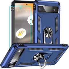 Military Grade Protective Case for Google Pixel 6A with Screen Protector (Blue)
