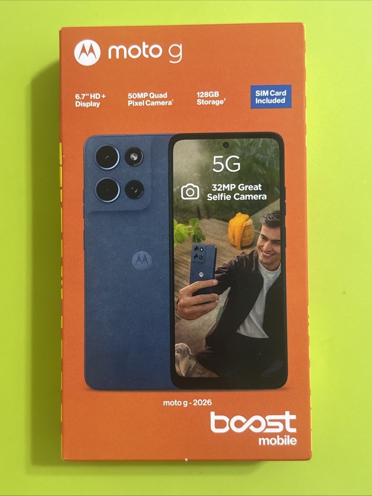 Boost Mobile prepaid Smartphone Motorola Moto G 5G (2026) 128GB, New Sealed