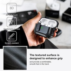 Military Hard Case Black for AirPods Pro 2nd Gen with Cleaning Kit – Protective