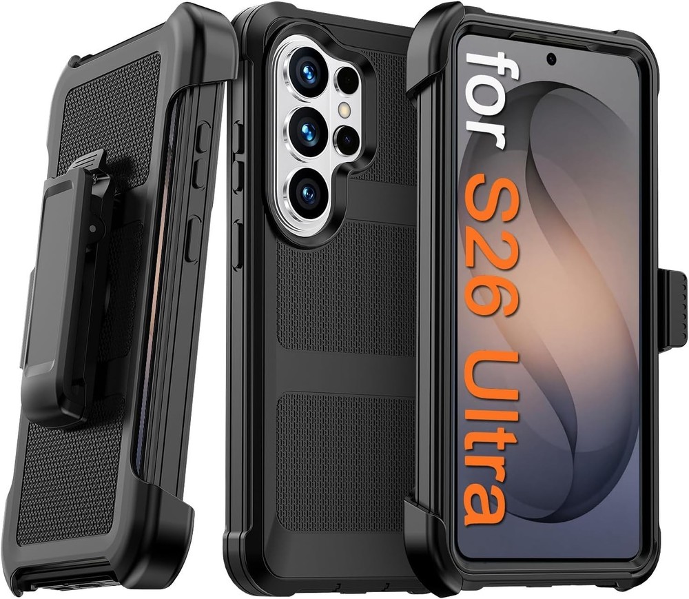 Samsung Galaxy S26 Ultra Case with Belt Clip Holster, Heavy Duty Shockproof Bump