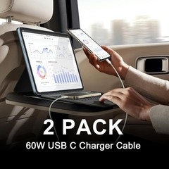 iPhone 17 16 15 Charger Fast Charging Nylon Braided iPad USB C Fast Charger 2 Pa