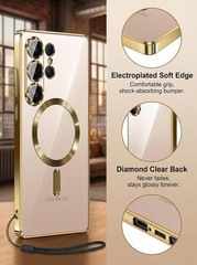 Luxury Magnetic Glossy Case for Samsung Galaxy S26 Ultra + 2X Screen Protectors