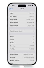 Apple iPhone 16 Pro 128GB Unlocked – Black Titanium – 100% Battery – iOS 18.3.2