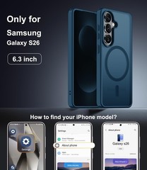 Magnetic for Samsung Galaxy S26 Case with Screen Protector + Wrist Strap, Deep B