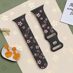 Floral Engraved Bands for Apple Watch 41mm 40mm 44mm 45mm 42mm 38mm 46mm 49mm