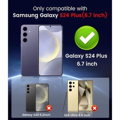 Samsung Galaxy S24 Plus Case with Camera Lens Protector, Slim Shockproof Silicon