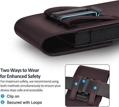 Leather Phone Holster with Strong Metal Belt Clip for Samsung Galaxy S25/S24/S23
