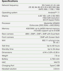 Cricket Dream 5G (EC211001) 64GB (Cricket Wireless) – Clean IMEI – SCRATCHES