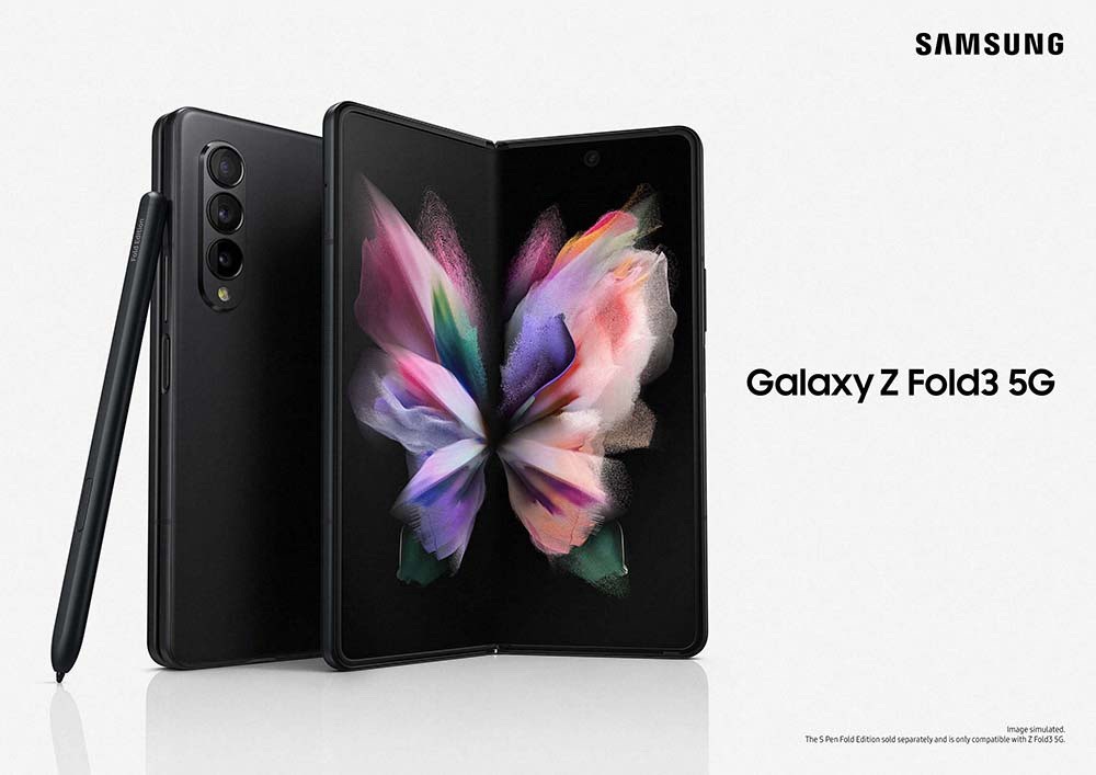 Samsung Galaxy Z Fold3 5G 256GB Black Foldable Smartphone 12MP Camera