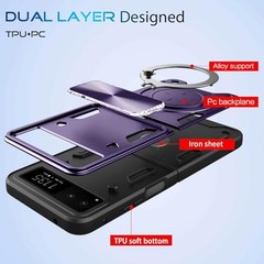 for Motorola razr 2023 Case (6.9 Inches), Metal Ring Holder Shockproof Purple