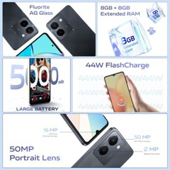 New Vivo Y36 Factory Unlocked Dual SIM-8GB RAM 128GB Storage-Android 13-BLACK