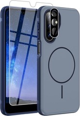 Bonkier Dark Blue Phone Case for Galaxy A17/A26 5G with Screen & Lens Protectors