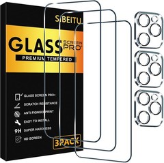 6.3 Inch 3 Pack Screen Protector for iPhone 16 Pro with Camera Lens Protectors