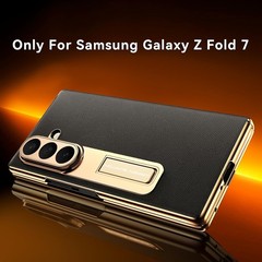 Luxury Genuine Leather Phone Case for Samsung Galaxy Z Fold 7, Full Body Protect